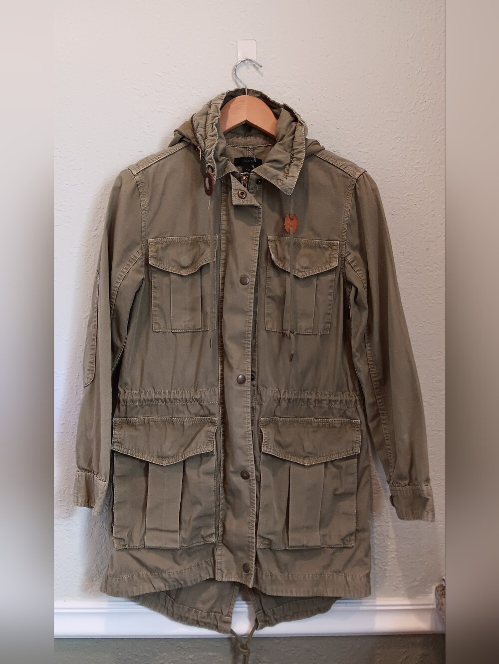 J. Crew Olive Green Utility Jacket with Hood